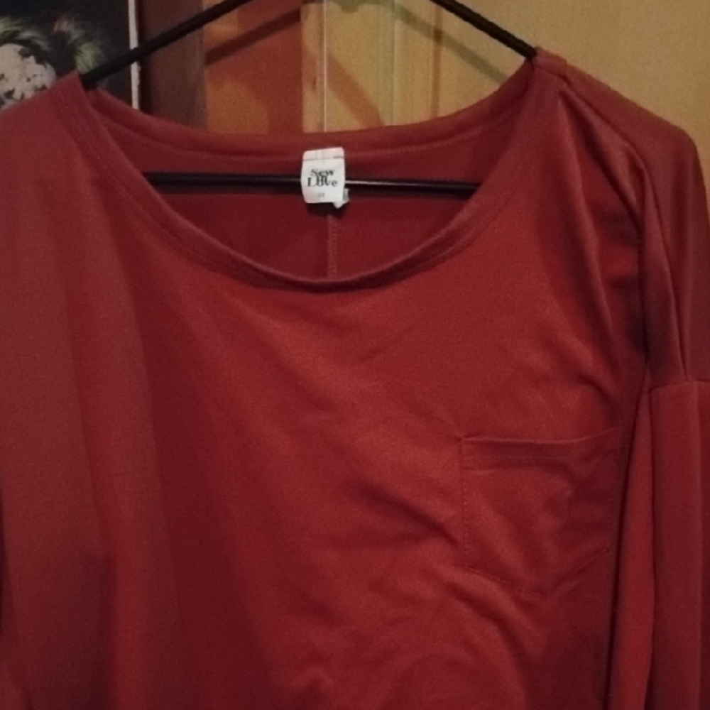 Sew In Love Women's Long Sleeve Top in Rich Red